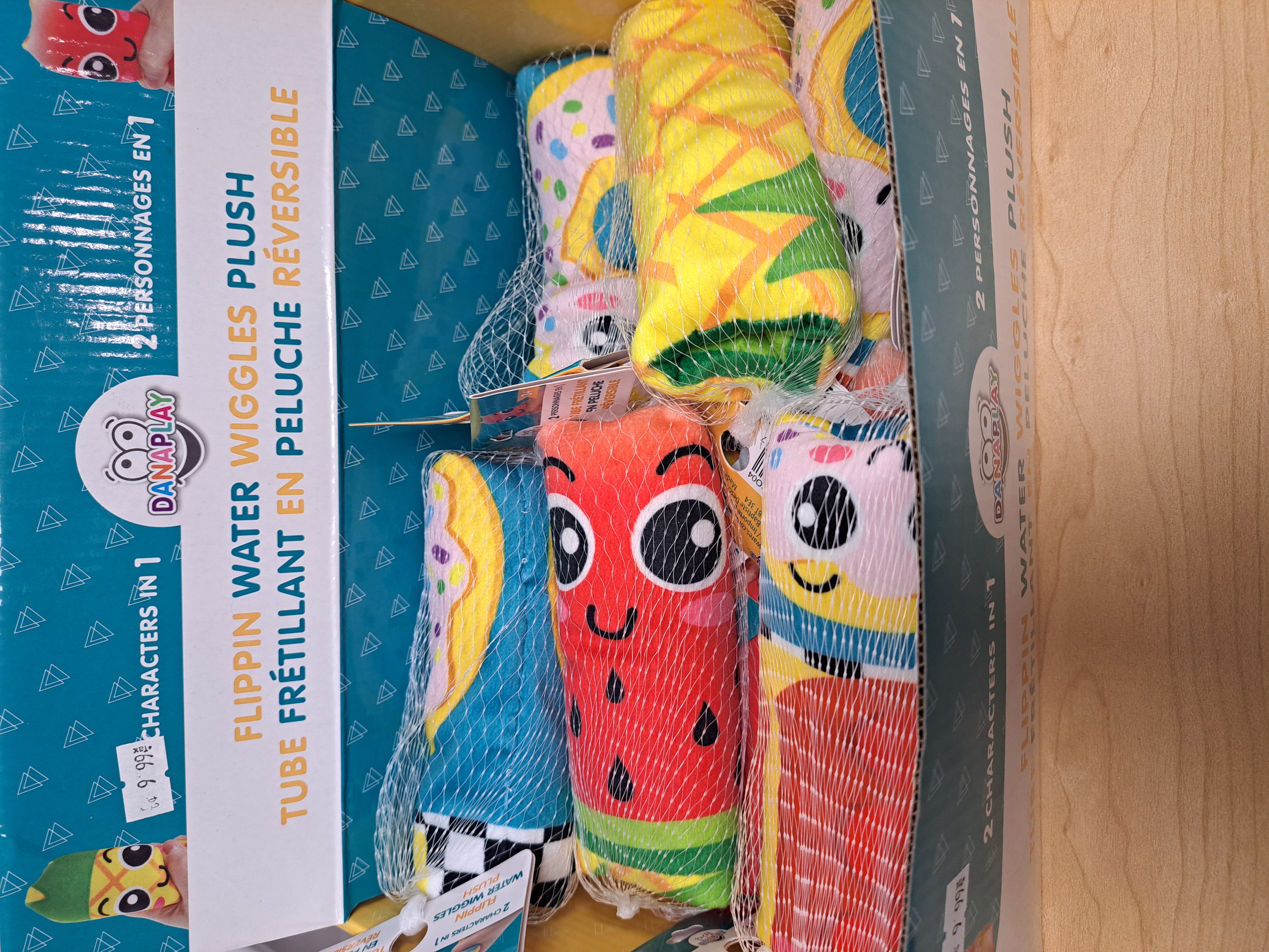 Tube frétillant en peluche réversible